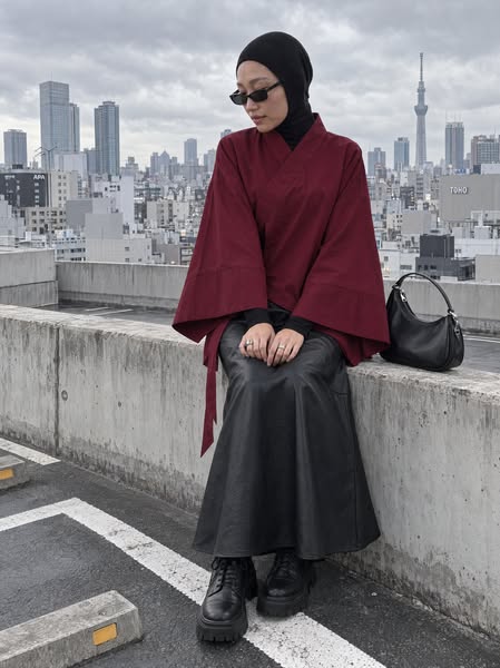 97% Cotton Asymmetrical Kimono