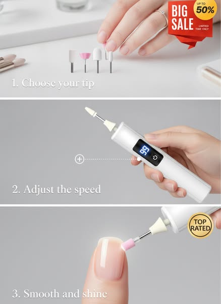 Electric Nail Grinder with LED Light