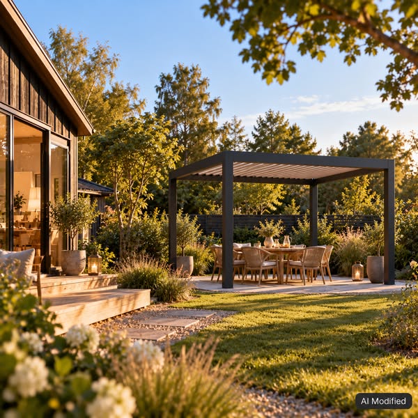 Uppgradera fritidshuset med en pergola.