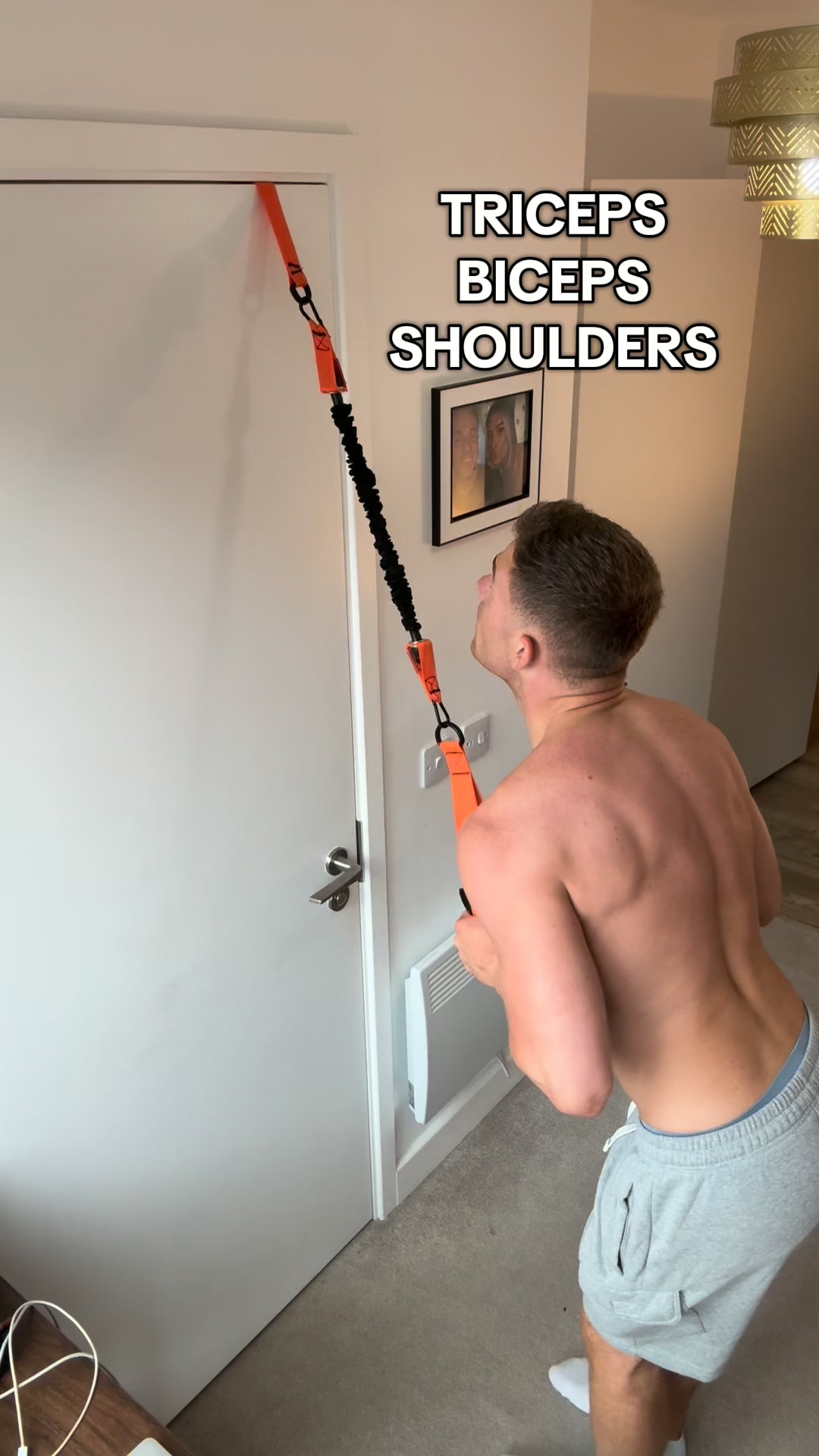 225 lbs Adjustable Resistance Band for Full-Body Strength Training (Arms, Back, Core and Shoulders)