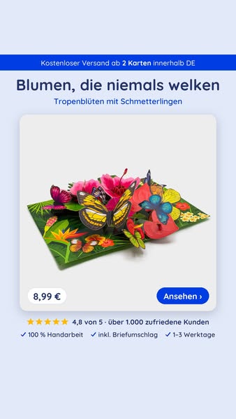 3D Pop-Up Karten ab 8,99 €