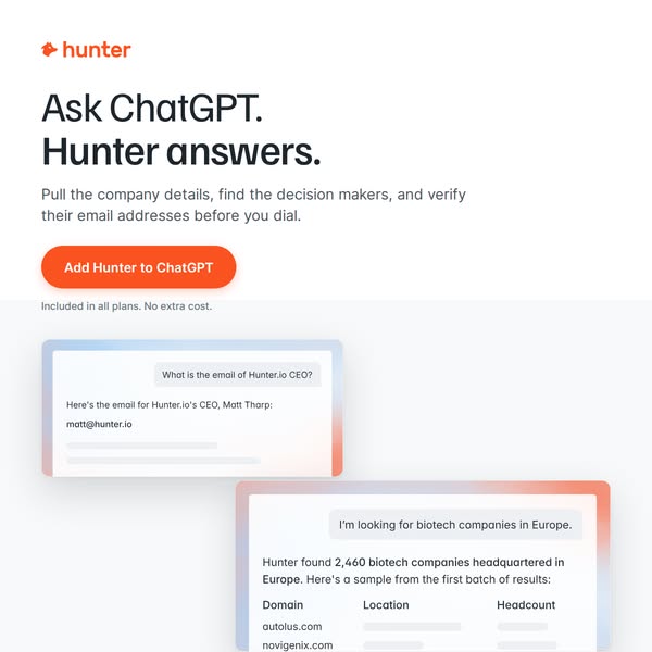 Ask ChatGPT. Hunter answers.
