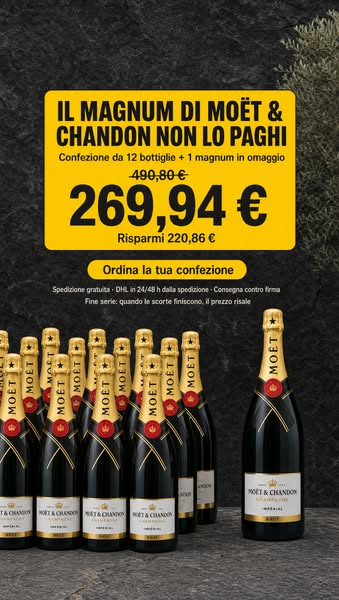 Dodici Moët & Chandon a 22,50 € a bottiglia