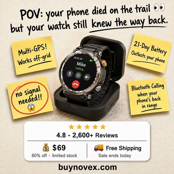 $69. GPS. 21-Day Battery. Waterproof. Calls & Notifications on your wrist. Health tracking 24/7.
