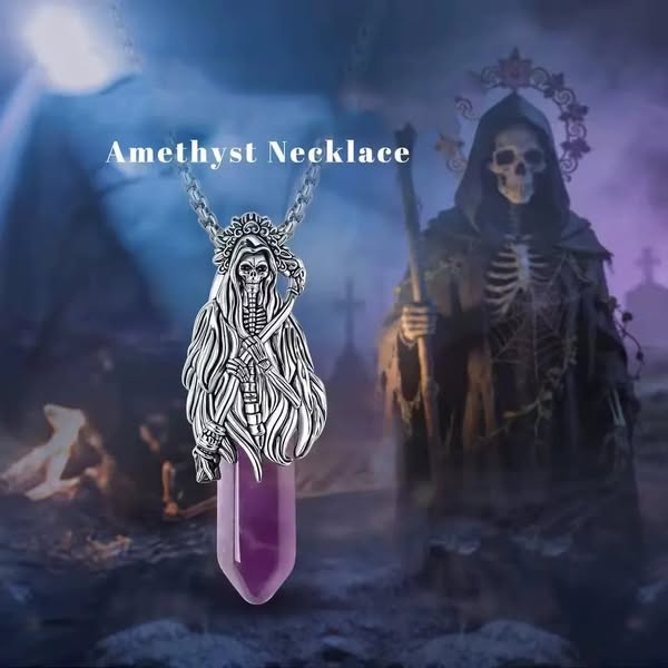 Embrace Your Dark Side Vintage Reaper Crystal