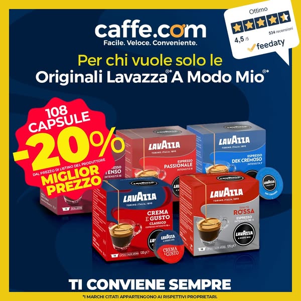 Comprare i tuoi caffè ora è Facile, Veloce e Conveniente