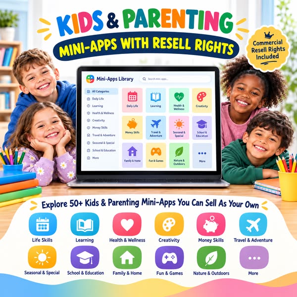 50 Kids & Parenting Mini-Apps You Can Resell As Your Own
