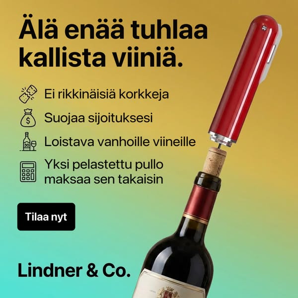 Viini auki sujuvasti parissa sekunnissa!