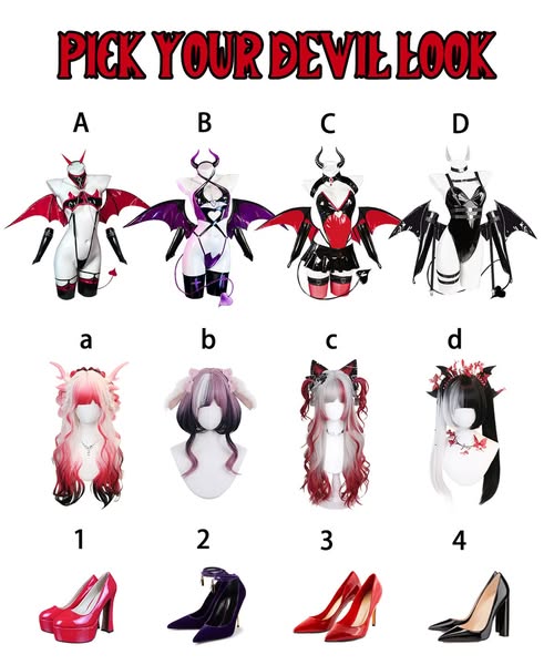 Cosplay Devil of Lust Succubus Lingerie (6-Piece Set) – V2