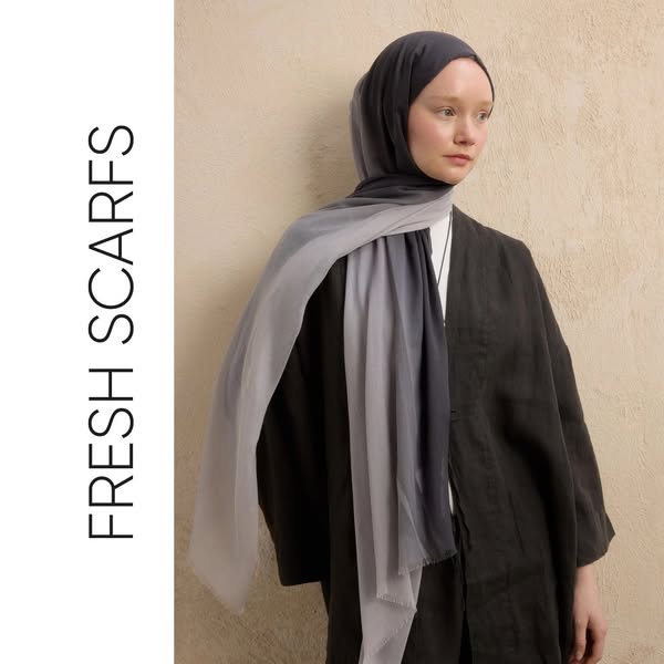 Gradient Modal Hijab Anthracite Silver
