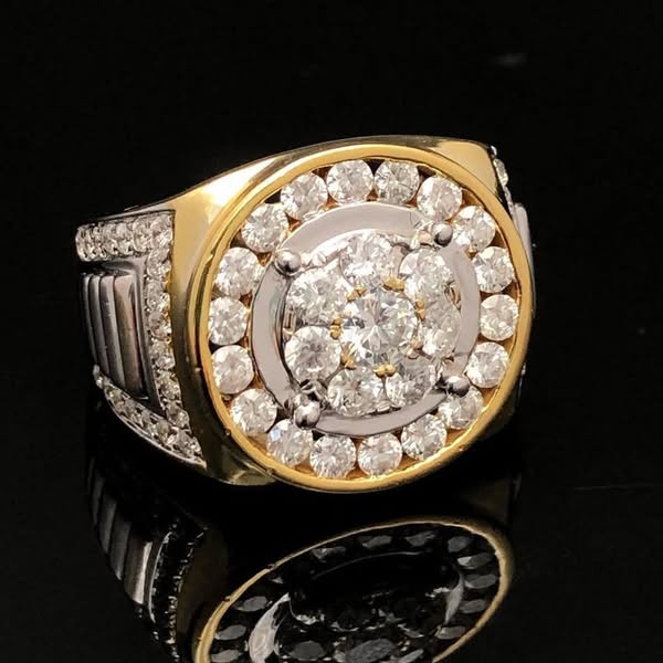 2.15Ctw Two-tone Gold Delicate Round Stone Ring