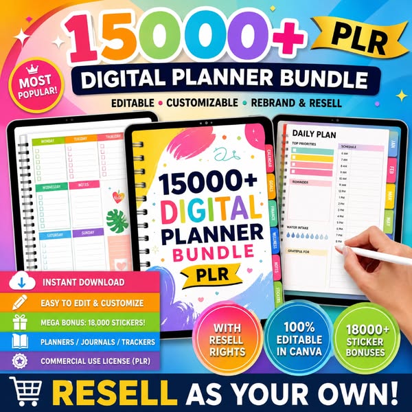 Done-for-you digital planners, journals, & templates you can sell