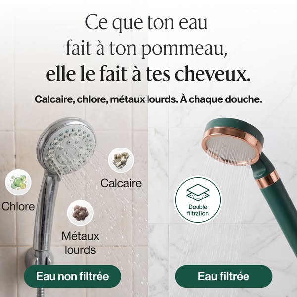 Pommeau de douche à double filtration