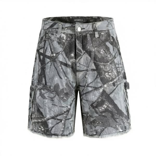 Denim Shorts - Trees