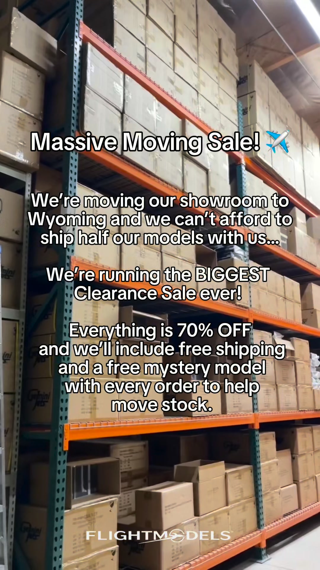 MASSIVE MOVING SALE – 70% OFF