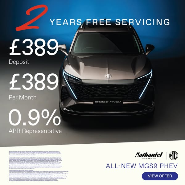 New MGS9 PHEV From £389/Month
