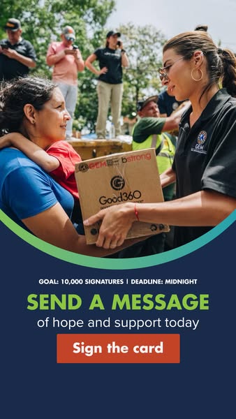 Add your name now to send hope to families affected by disaster