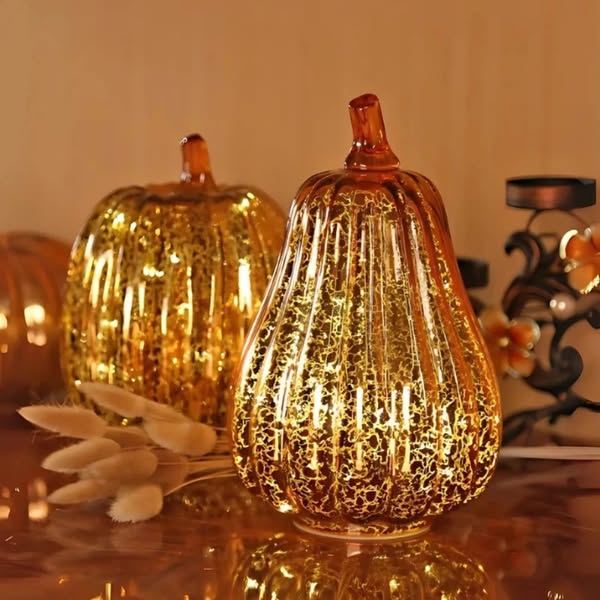 HarvestGlow Hand-Blown Glass Lamp
