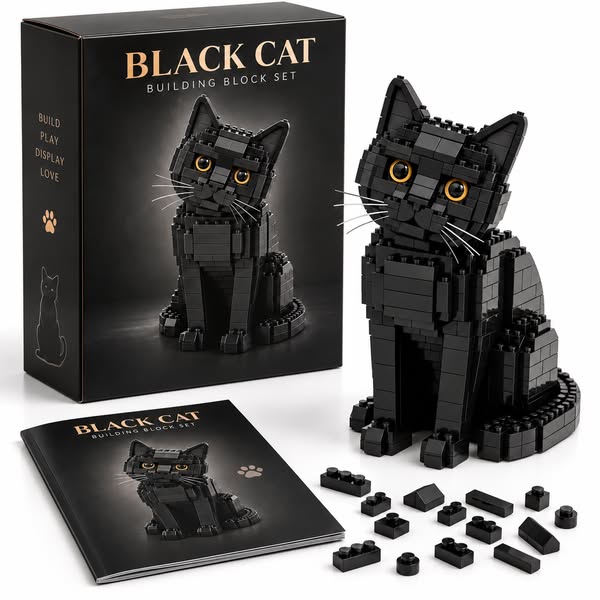 Black Cat Building Blocks Set