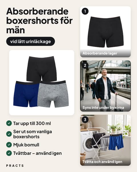 Absorberande boxershorts för män