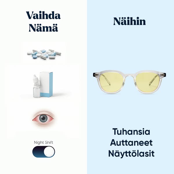 Toimistotyön "suojalasit"