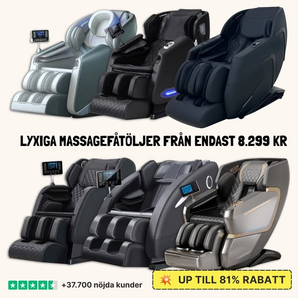 Spara upp till 81% på massagestolar!