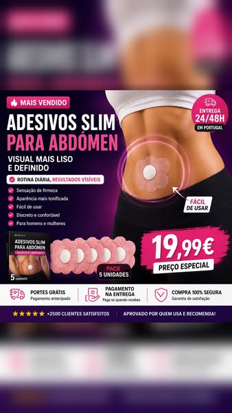 Pack 5 Adesivos Slim — 19,99€