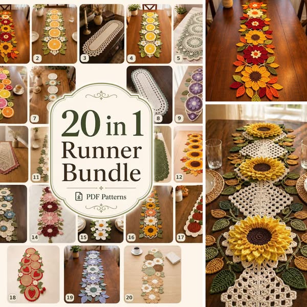 20 Table Runner Patterns (Huge Bundle Deal)