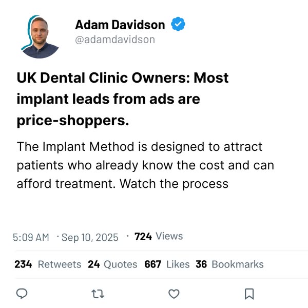 [dentists] get 3-5 new implant patients per month