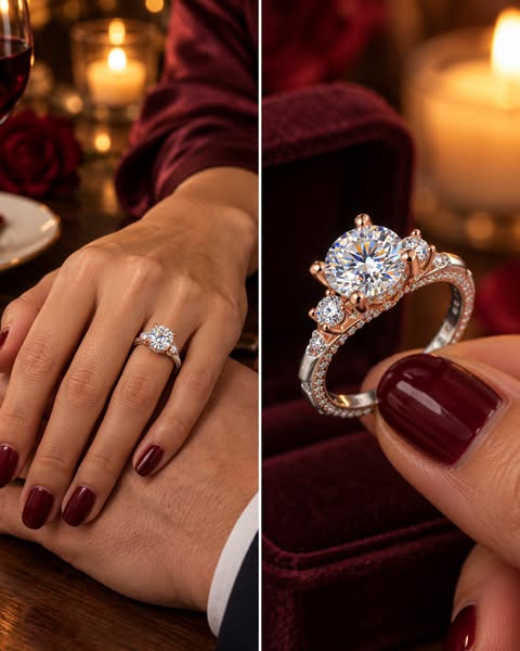 MARDAZA 925 Sterling Silver Moissanite Ring