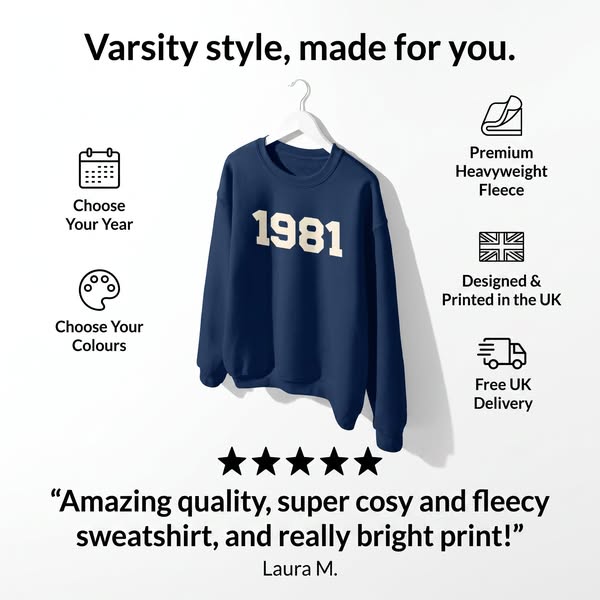 Personalised Year Sweatshirts. Made For You