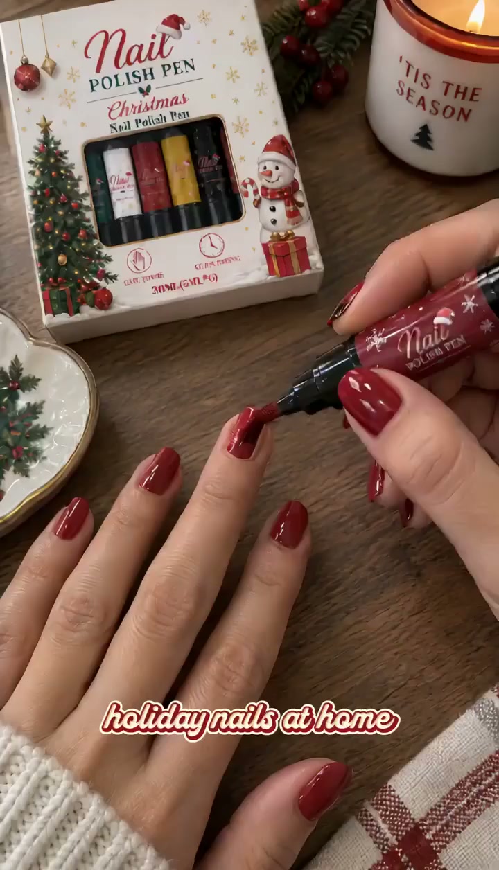 6-Color Christmas Nail Polish Pen Set