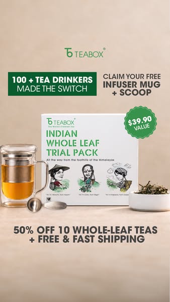 FLAT 50% OFF + Free Glass Infuser Mug & Scoop Spoon