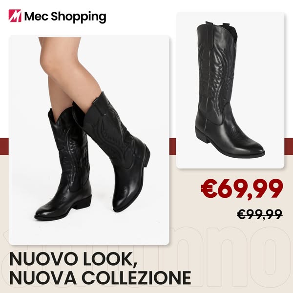 Solada Stivali in pelle da donna texani con ricami nero taglia 39