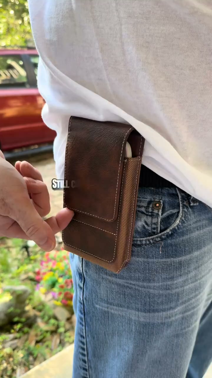 Keep Your Essentials Close – Men's Waist Phone Pouch with Card Slot & Metal Belt Clip