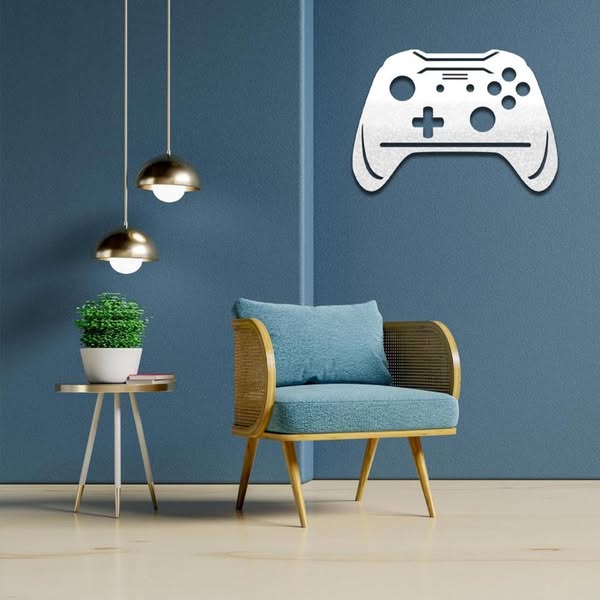 Joystick Gamer Metal Wall Art – Powder-Coated Living Room Decor