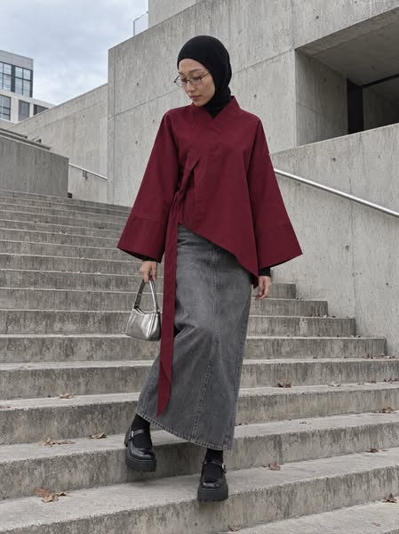 97% Cotton Asymmetrical Kimono