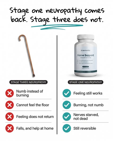 Burning feet at 3am is stage one neuropathy