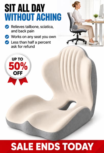 Orthopedic Seat Cushion for Back & Tailbone Support