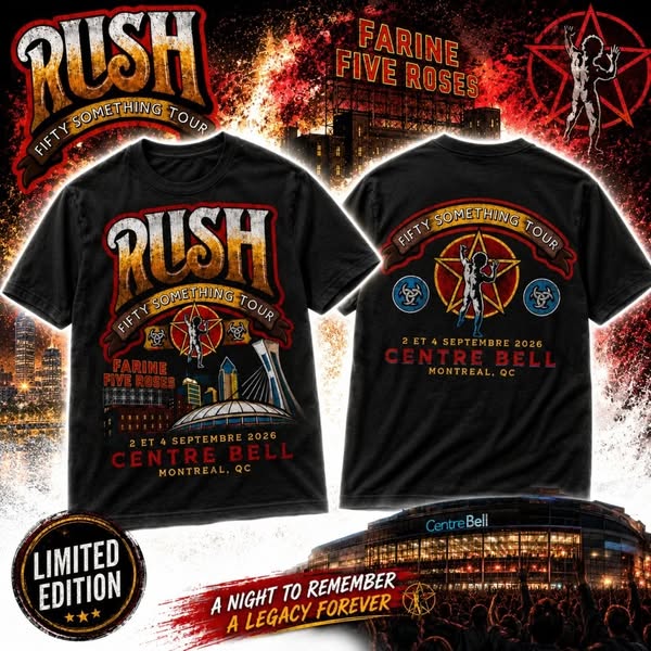 RUSH Montreal - Fifty Something Tour September 2 4 2026 Concert T-Shirt