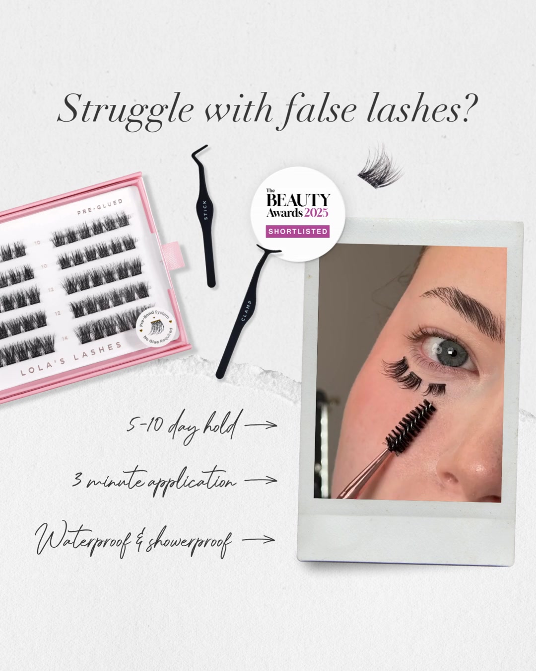 The pre-glued lash that actually works.