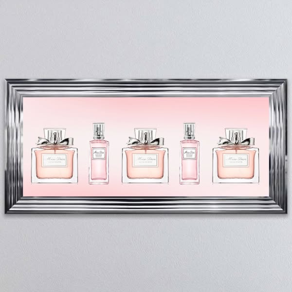 Miss Dior Perfume Bottles - Framed wall art