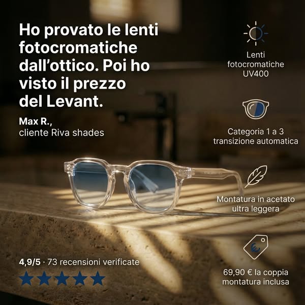 Fotocromatiche, senza il prezzo dell'ottico