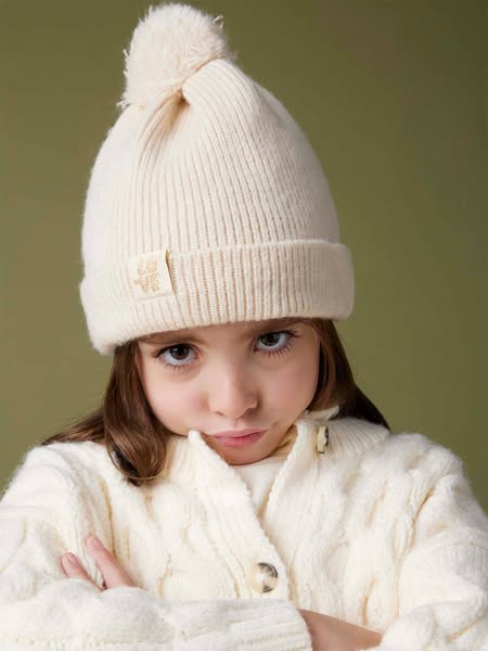 Now: 25% Off | Rib Knit Set: Beanie + Scarf + Mittens/Fingerless Gloves marl beige
