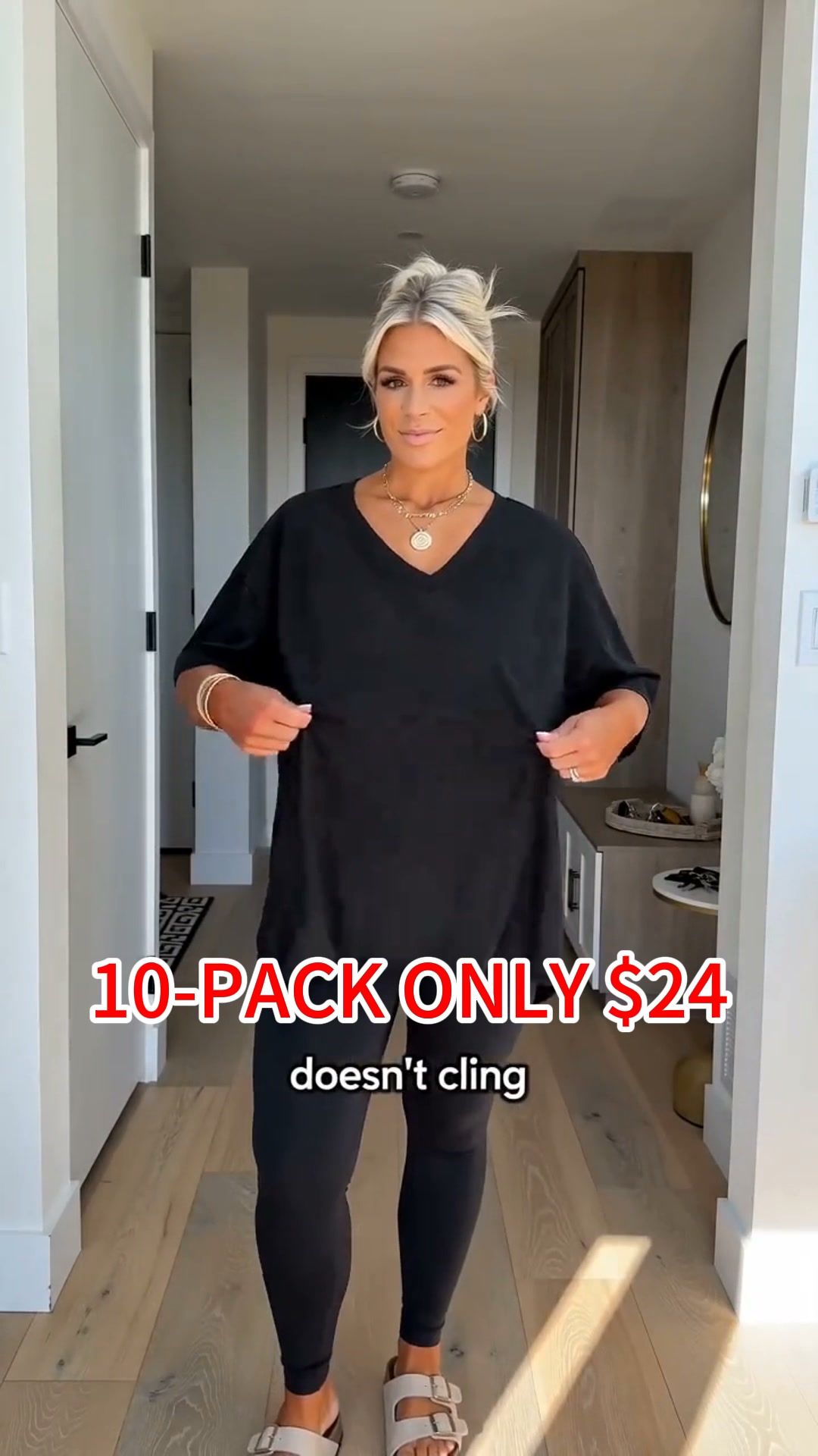 Plus Size 100% Cotton V-Neck Tunic Tee | ALL ORDERS FREE SHIPPING