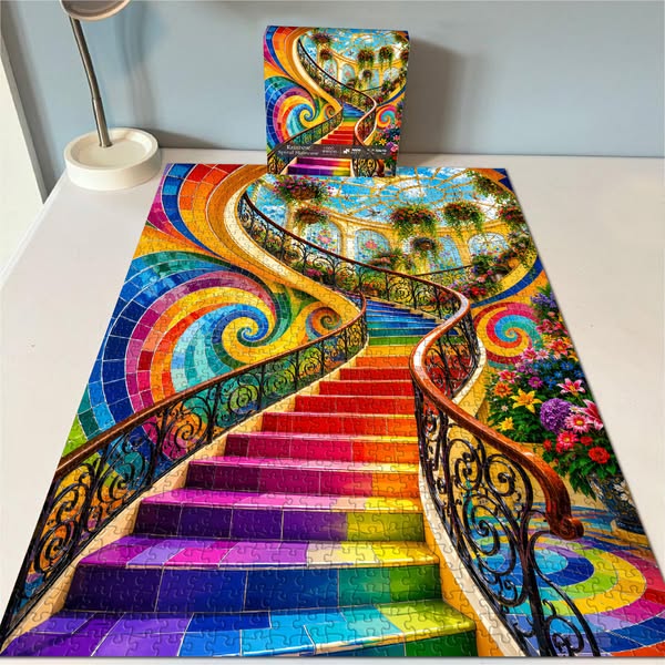 Rainbow Spiral Staircase Jigsaw Puzzle 1000 Pieces