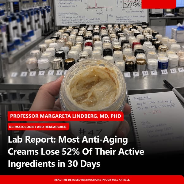 Lab Report: Most Anti-Aging Creams Lose 52% Of Their Active Ingredients in 30 Days