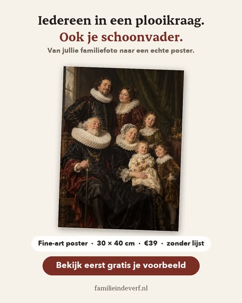 De hele familie als oude meesters