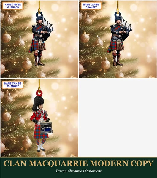 Clan MacQuarrie Modern copy Tartan Ornaments