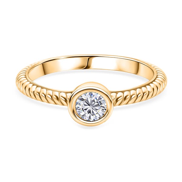 £29.99 | D'Joy Moissanite Brilliant Cut Solitaire Ring in 0.22ct